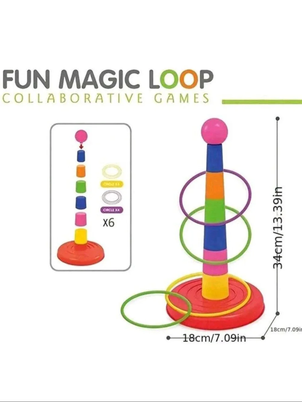 Two Sets Plus 18 Rings- Throw Hoop Toys interaction Indoor&outdoor Puzzle Hoop